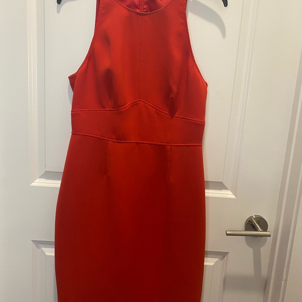Red Calvin Klein dress, part backless size 8